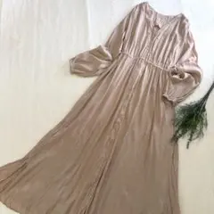 極美品《emmi エミ》ワッシャー シャツワンピース ベージュ S インナー付き