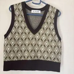 Ray BEAMS 幾何学模様 ニットベスト