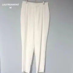 ロートレアモン　レディース　ストライプスラックス 白　ジョガーパンツ　M