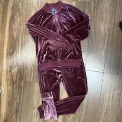 美品‼️ adidas originals ワインカラーベロアジャージ上下