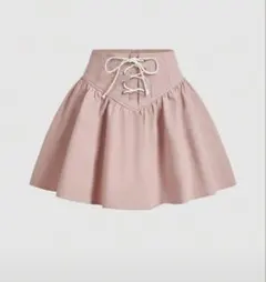 SHEINピンク フレアスカート レースアップ