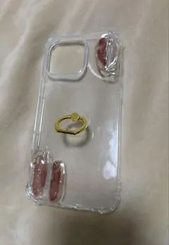 値下げiPhone16ProMAX ニュアンス クリアデザイン スマホリング付き