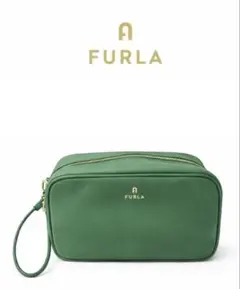 【未使用級】FURLA フルラ ナイロン マルチポーチ グリーン 超美品
