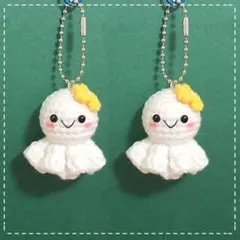 てるてる坊主　あみぐるみ　ハンドメイド　プレゼント　キーホルダー　チャーム　2個