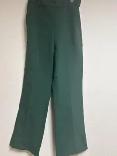 ダークグリーン フレアパンツ ゴムウエスト