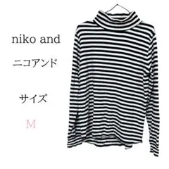 niko and… ボーダータートルネックカットソー M 美品 定番人気 白黒のサムネイル