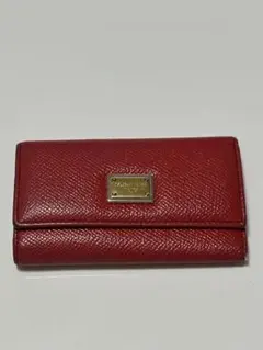 D&Ｇ　レザー 赤 キーケース ゴールド金具