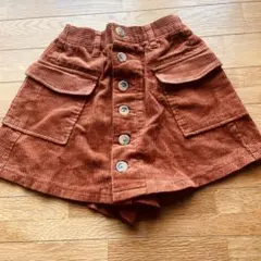 コーデュロイ 茶色キュロット140cm