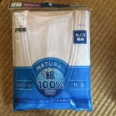 メンズ 半袖V首シャツ 綿100% 2枚組 Lサイズ