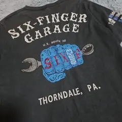 ＭWS　SIX-FINGER GARAGE Tシャツ ブラック　L　古着のサムネイル