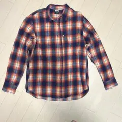 FTC Lサイズ チェック柄 長袖ネルシャツ オレンジ/ネイビー　美品
