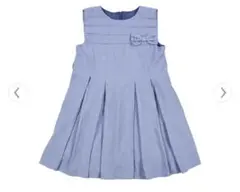 BeBeべべ　胸リボン付きナチュラルシャンブレーツイルドレス　ワンピース　100