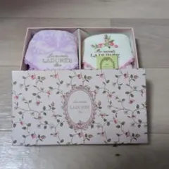 LADURÉE 花柄刺繍ハンカチ 2枚セット