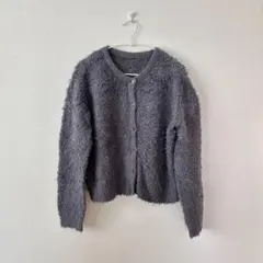 KBF+シャギーニットカーディガン