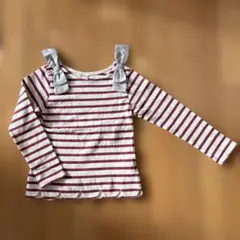 petit main ボーダー柄 長袖カットソー 120