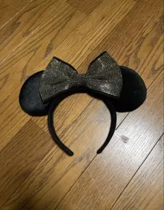 ディズニー　ミニー　カチューシャ　ヘアバンド　ゴールド　ラインストーン
