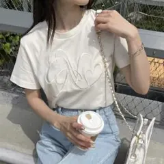 nice claup イニシャルビッグロゴ刺しゅうTシャツのサムネイル
