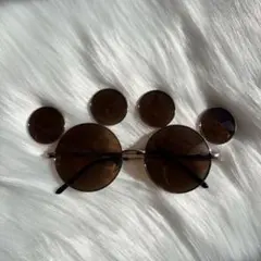 ディズニー ミッキー型ブラウンレンズサングラス