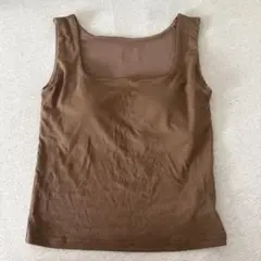 AMATERAS ブラウン タンクトップ Lサイズ　カップ付き