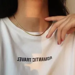 金アレ ネックレス 高品質サージカルステンレス 4mm編み込みチェーン ゴールド