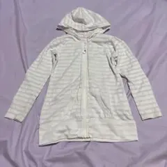 Kid's Box ボーダー　白　パーカー　120