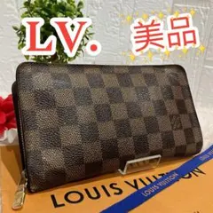 美品 ルイヴィトン ダミエ ポルトモネジップ ラウンドファスナー ウォレット