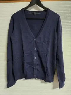 UNIQLO　ネイビー 長袖Vネックカーディガン Lサイズ 　レディース