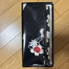 値下げしました！新品　和装庵　花柄刺繍 帯あげ、黒地花模様帯じめ