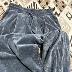 グレー ベルベット イージーパンツ