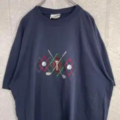 MC SPORTゴルフ　レトロ刺繍　ビックサイズTシャツ　2X