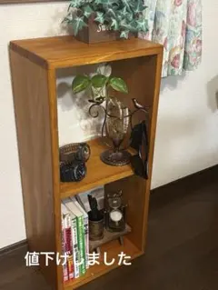 木製 ディスプレイ 古道具風 シェルフ棚 アンティーク調 - メルカリ