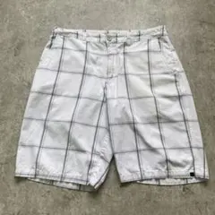 ゆ*様 00s QUIKSILVER チェックショーツ W33 白 Y2K ストのサムネイル