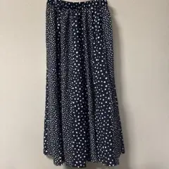 UNITED ARROWS ブラック ドット フレアスカート　【期間限定出品】