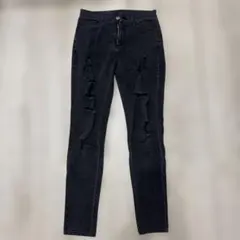 アベイル スキニーデニムパンツ ダメージ加工 ブラックのサムネイル