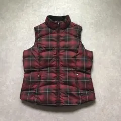 00s希少 エディーバウアー オンブレタータンチェック柄グースダウンベスト