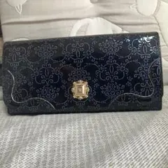 お値下げ❣️美品❣️ANNA SUI 長財布 がま口 ネイビー ダマスク柄のサムネイル