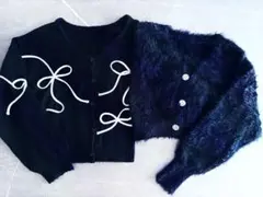 GRL リボンライン刺繍ニット シャギーニット