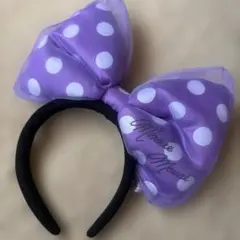 【廃盤品】ディズニー　カチューシャ　リボン　紫　ミニー