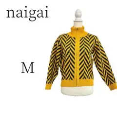 naigai ナイガイ 黄色 グレー ニット・セーター Mのサムネイル