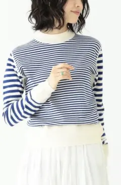 BEAMS BOY / 12ゲージ クレイジー ボーダー クルーネック ニット