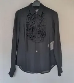COMME des GARCONS フリルブラウス黒SSのサムネイル