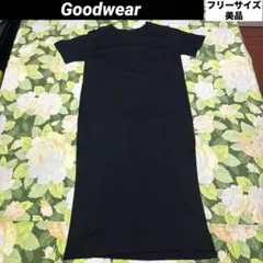 美品【値下げOK】Goodwear Ｔシャツロングワンピース Fサイズ　ブラック