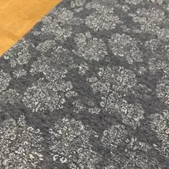 花柄 ニット 生地 ダークグレー80cm×60cm