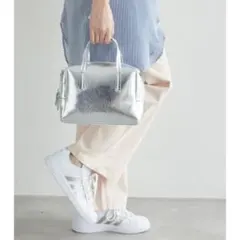 Legato Largo レガートラルゴ メタリック ボストン バッグ シルバー