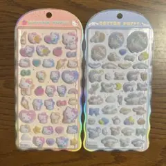 【正規品】コットンパフィシール　サンリオ　ハローキティ　シナモロール　シナモン