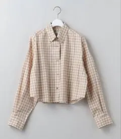 ＜6(ROKU)＞COTTON CHECK CROPPED シャツのサムネイル