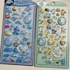 即購入OK メロディ　ポチャッコ3D立体硬い大人気かわいいシール2枚セット