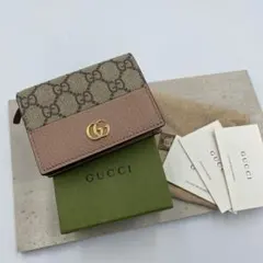 新品同然！ GUCCI グッチ 折り財布 ピンク 付属品完備 285aa - メルカリ