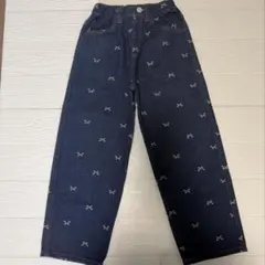 美品　ブランシェス　キッズ　リボン柄 デニムパンツ　120サイズのサムネイル