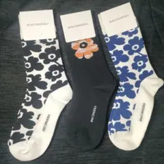 【匿名発送】marimekko マリメッコ 花柄ソックス 3足セット